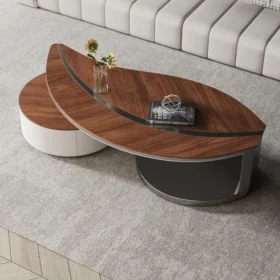 Luxurious Teak Wood Coffee Table with Solid Wood Top