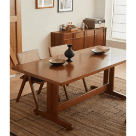 Modern Minimalist Solid Wood Dining Table ? Natural Elegance