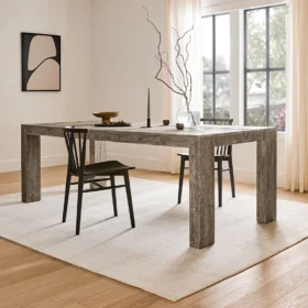 Olympia 86.5" Outdoor Dining Table – Washed Acacia by Luxury Furns